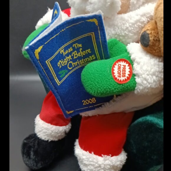Santa Animated Reading Twas The Night Before Christmas with Teddy Bear - Picture 4 of 7